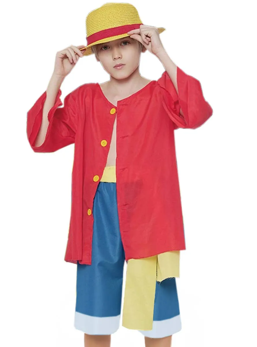 Anime Pirate Boys One Piece Inspired Luffy Costume