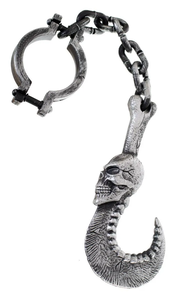 Ankle Shackle with Meat Hook Halloween Accessory Prop