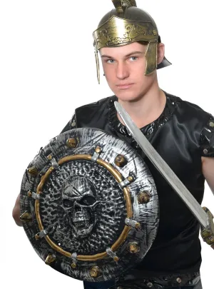 Antiquated Silver Skull Shield Costume Weapon