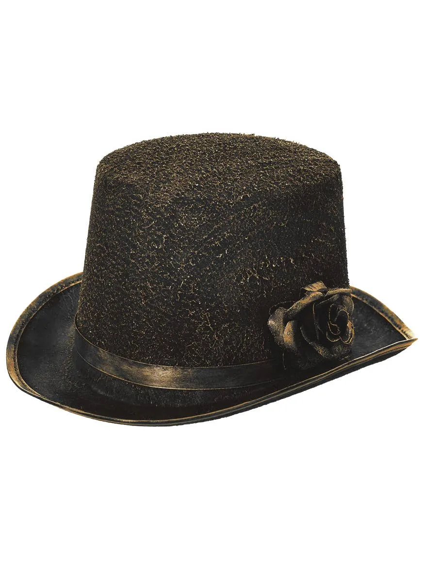 Antique Black and Gold Halloween Top Hat