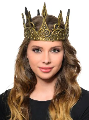 Antique Gold Medieval Queen Foam Crown Costume Accessory