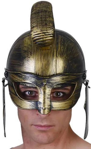 Antique Gold Roman Gladiator Costume Helmet
