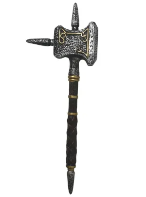 Antique Look 55cm Silver War Hammer Costume Weapon