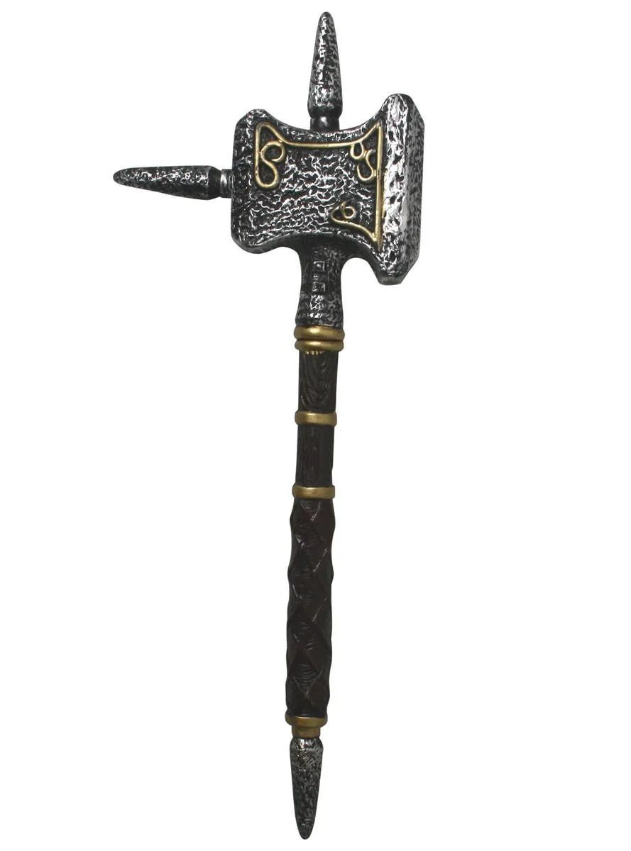 Antique Look 55cm Silver War Hammer Costume Weapon
