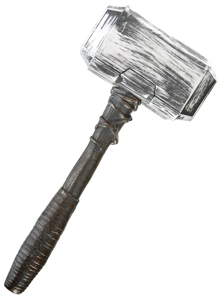 Antique Silver Mighty Hammer Costume Weapon