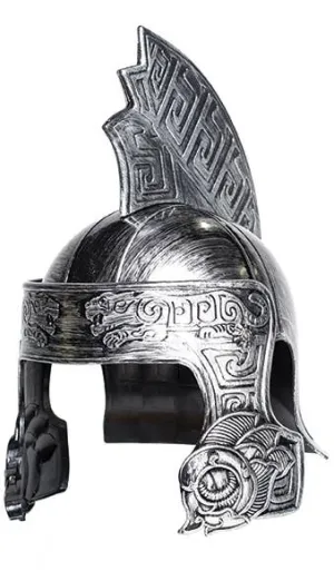 Antique Silver Trojan Warrior Costume Helmet