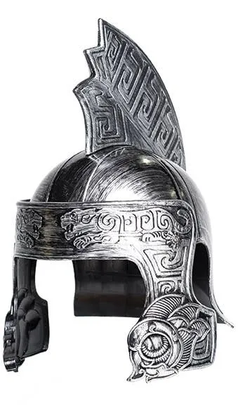 Antique Silver Trojan Warrior Costume Helmet