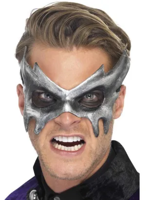 Antiqued Silver Mens Halloween Masquerade Mask