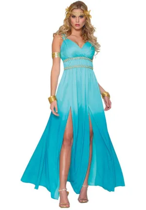 Aphrodite Womens Blue Greek Goddess Costume