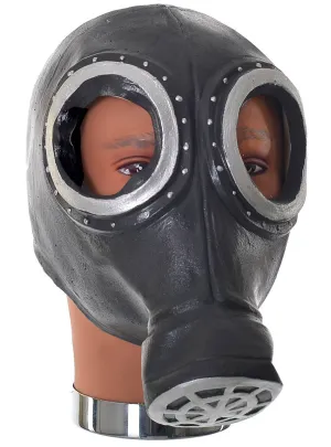 Apocalyptic Black Rubber Latex Gas Mask Costume Accessory