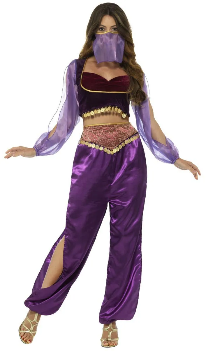 Arabian Princess Sexy Womens Purple Genie Costume