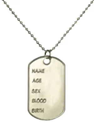 Army Silver Dog Tags Costume Accessory