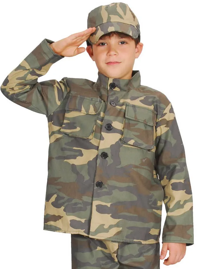 Army Soldier Boys Camouflage Uniform Costume