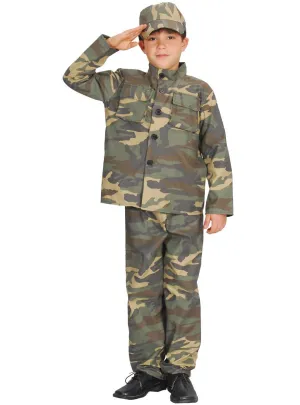 Army Soldier Boys Camouflage Uniform Costume