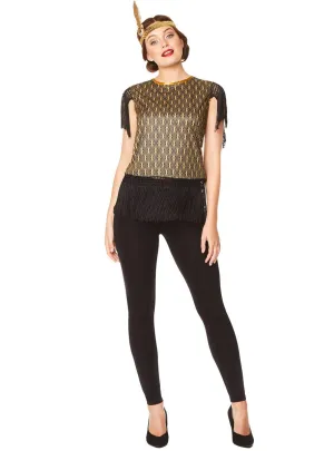 Art Deco Womens 1920s Flapper Costume Shirt