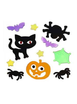 Assorted Colourful Gel Window Clings Halloween Decoration