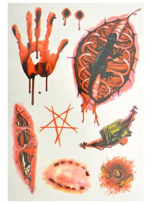 Assorted Cuts and Bites Temporary Halloween Tattoos