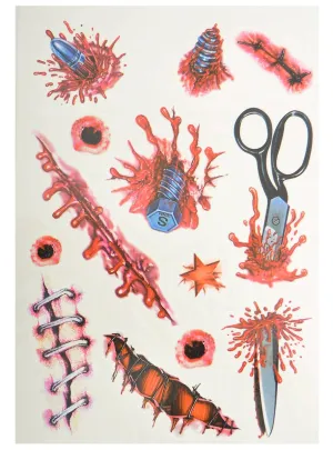 Assorted Tools and Holes Temporary Halloween Tattoos