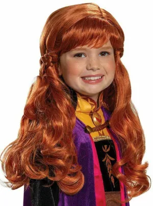 Auburn Red Anna Frozen 2 Girls Costume Wig