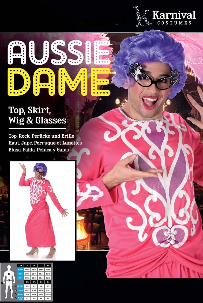 Aussie Dame Edna Everage Mens Costume