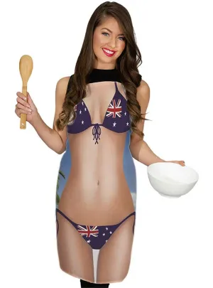 Aussie Flag Bikini Print Costume Apron