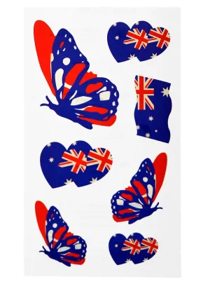 Aussie Flag Butterflies Australia Day Temporary Tattoos