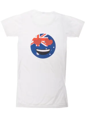 Aussie Flag Heart Eye Emoji Kids Australia Day T-Shirt