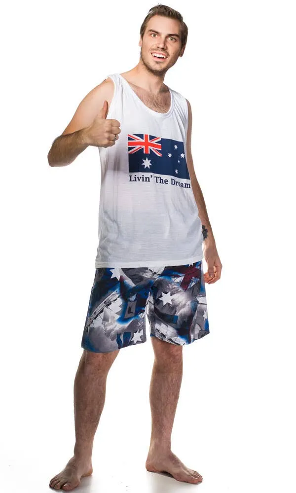 Aussie Flag Mens Australia Day Tank Top