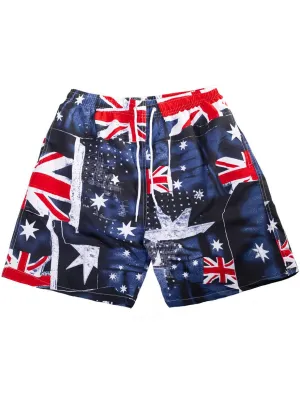 Aussie Flag Print Mens Australia Day Board Shorts