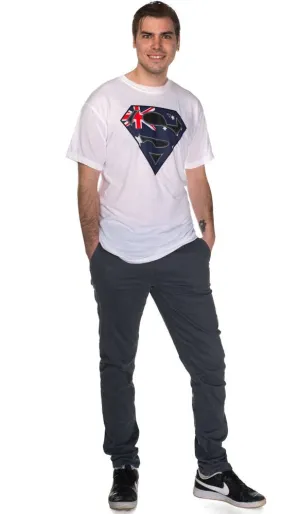 Aussie Flag Superman Logo Australia Day T-Shirt
