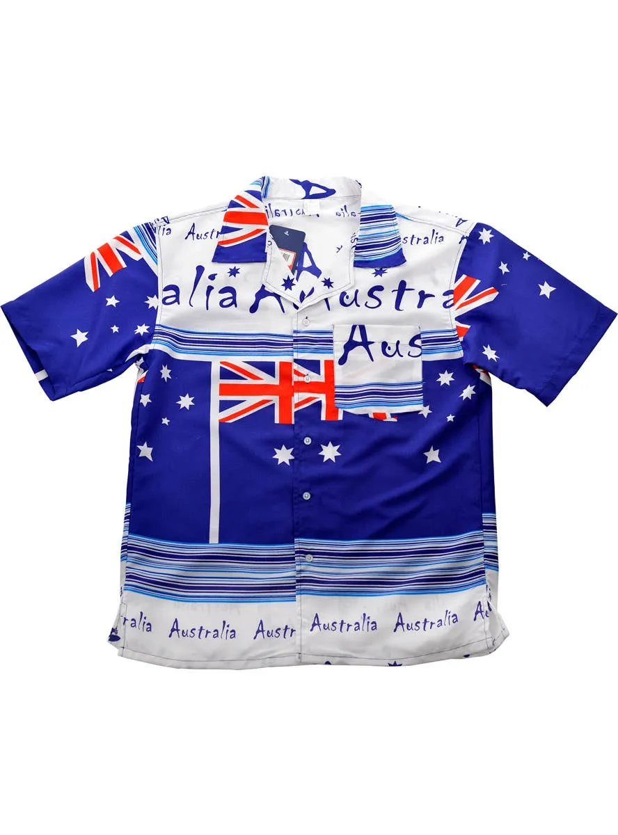 Aussie Flags Australia Day Mens Button Up Costume Shirt