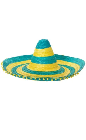 Aussie Green And Gold Mexican Sombrero Hat