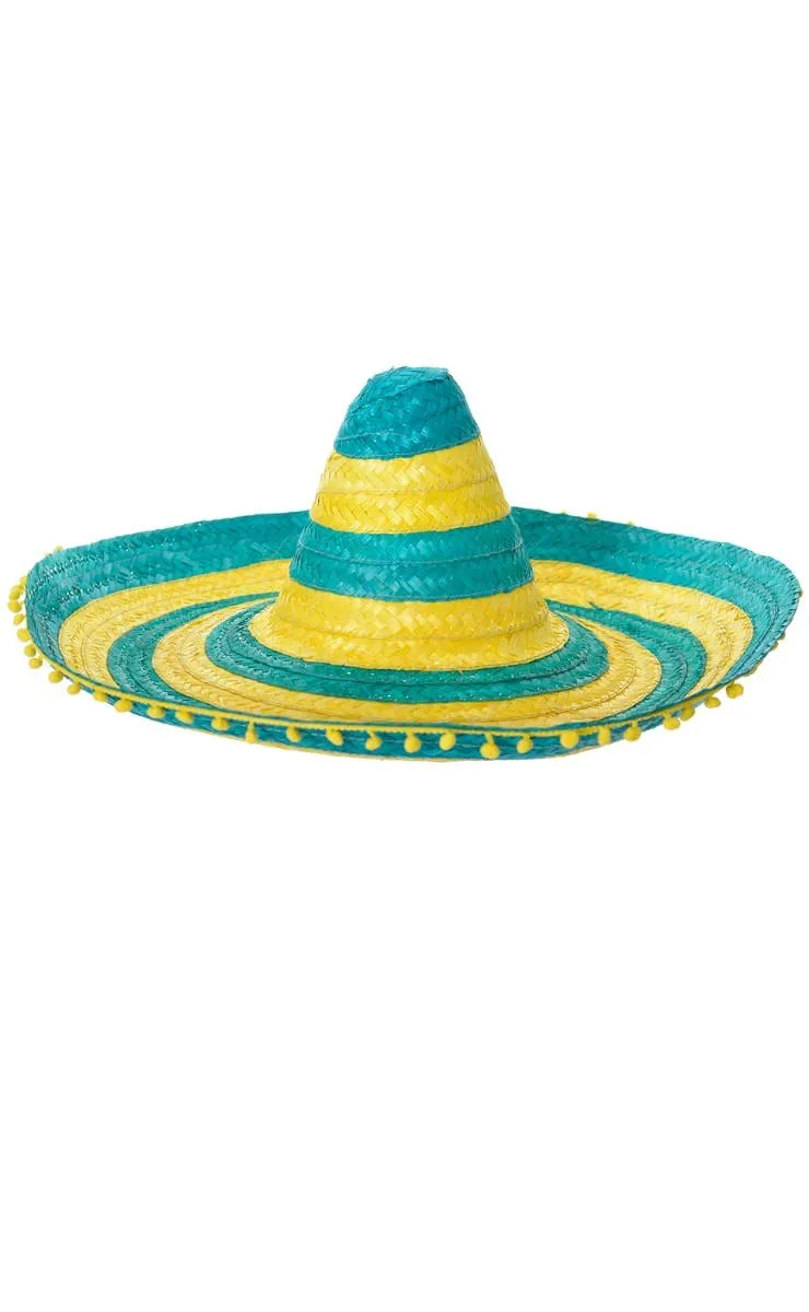 Aussie Green And Gold Mexican Sombrero Hat
