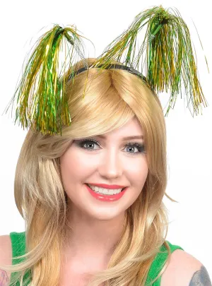 Aussie Green and Gold Tinsel Costume Headband