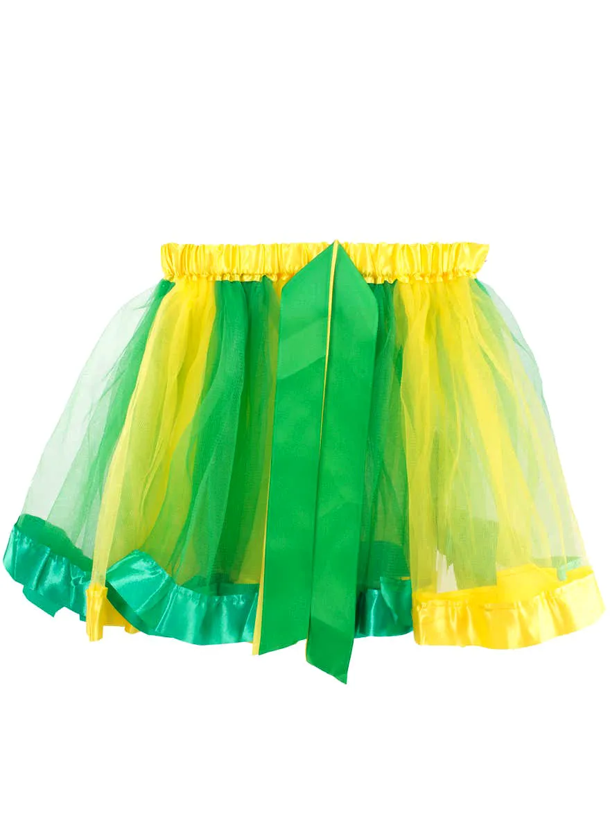 Aussie Green and Gold Womens Fluffy Tutu Skirt