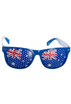 Australia Day Aussie Flag Mesh Look Novelty Glasses