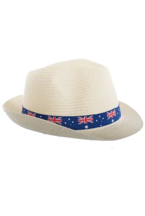 Australia Day Cream Woven Trilby Hat