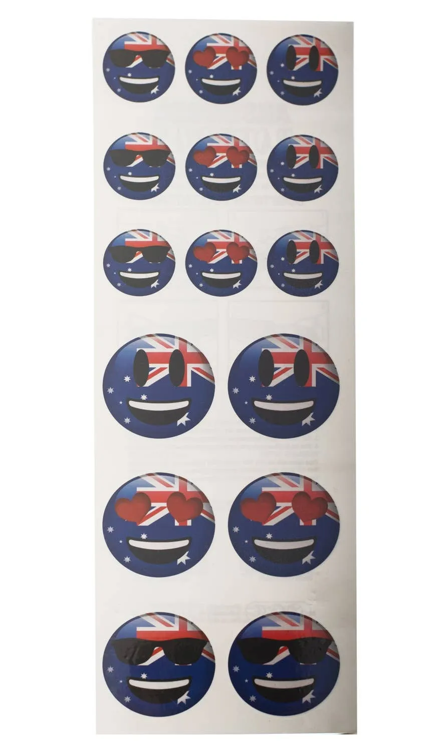 Australia Day Emoji Faces Temporary Tattoos