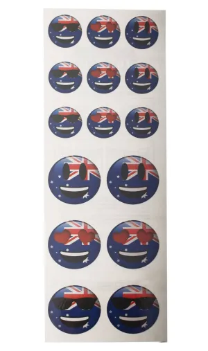 Australia Day Emoji Faces Temporary Tattoos