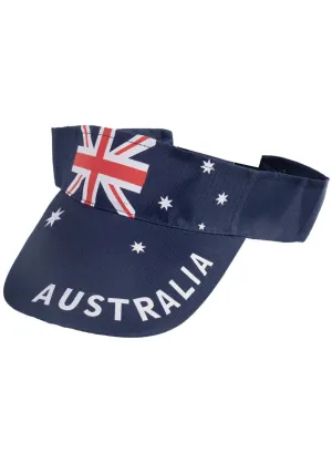 Australia Day Flag Print Adults Visor Costume Hat