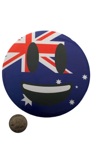 Australia Day Jumbo Novelty Smile Emoji Badge