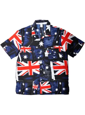 Australia Day Mens Aussie Flag Button Up Shirt