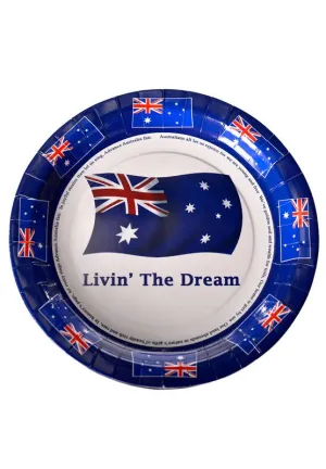 Australia Day Round Party Plates - 10 Pack