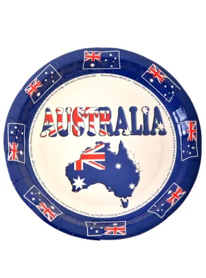 Australia Day Set of 10 National Anthem Print Paper Plates