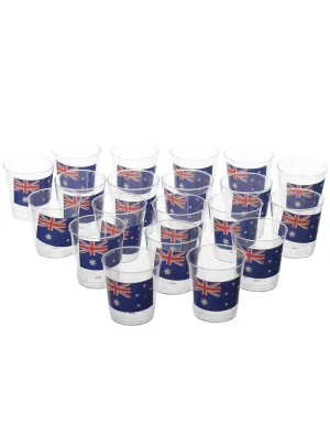 Australia Day Set of 20 Plastic Aussie Flag Print Shot Glasses