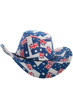 Australia Flag Adults Cowboy Costume Hat