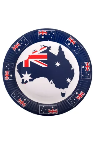 Australia Themed Round Party Plates - 10 Pack