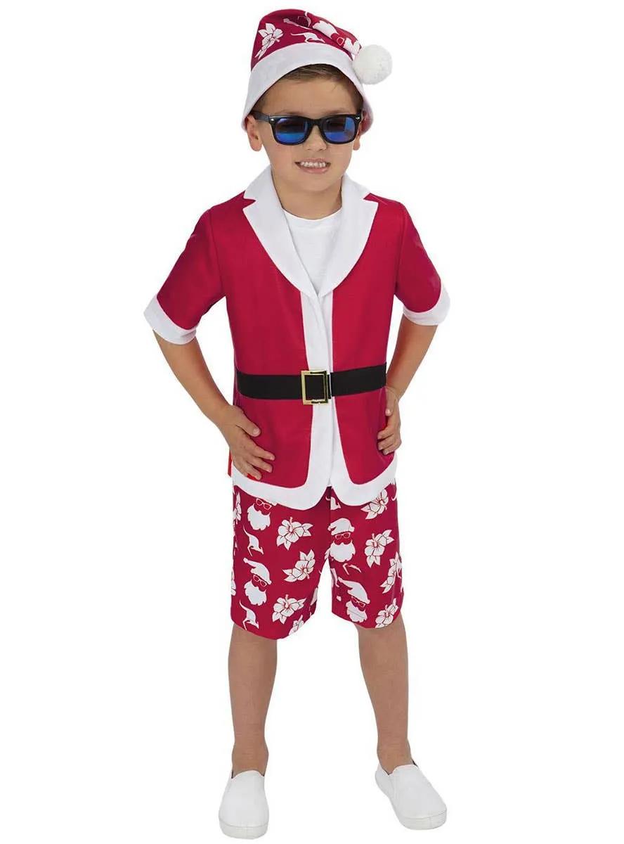 Australian Christmas Print Boys Short Sleeved Xmas Costume