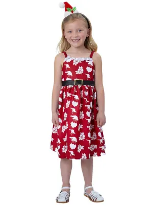 Australian Christmas Print Girls Red Printed Costume Dress