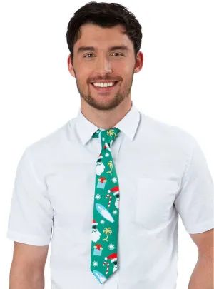 Australian Christmas Print Green Costume Tie